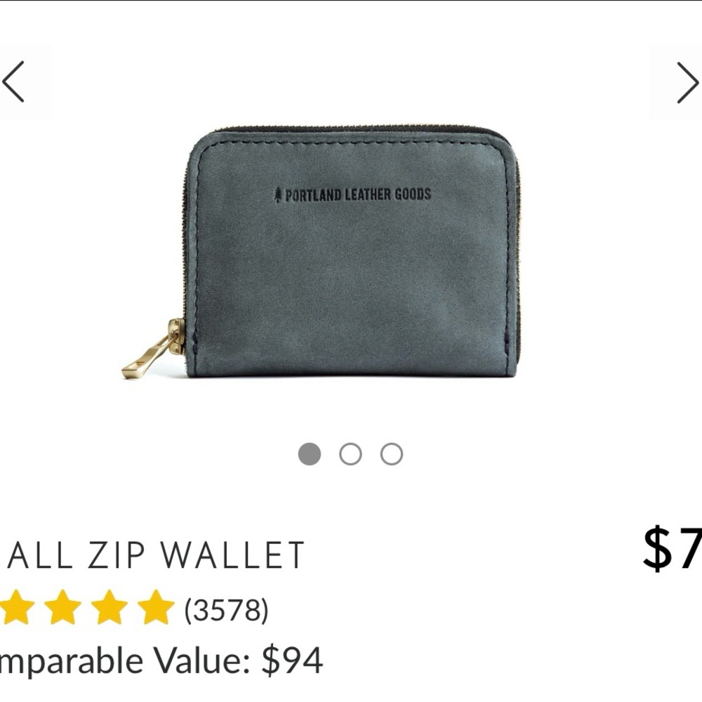 Portland Leather Gray Zip Wallet